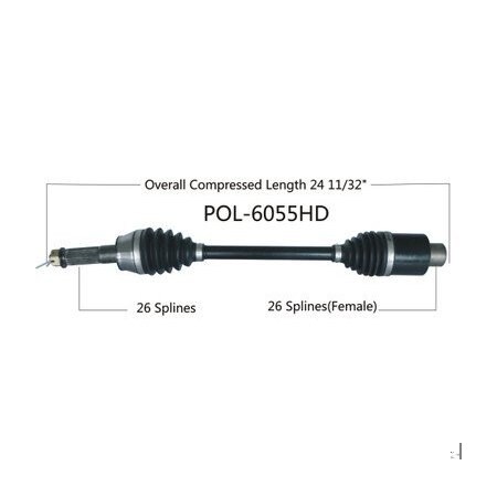 Wide Open Heavy Duty CV Axle for POL HD REAR RANGER 6X6 700 EFI 09 POL-6055HD